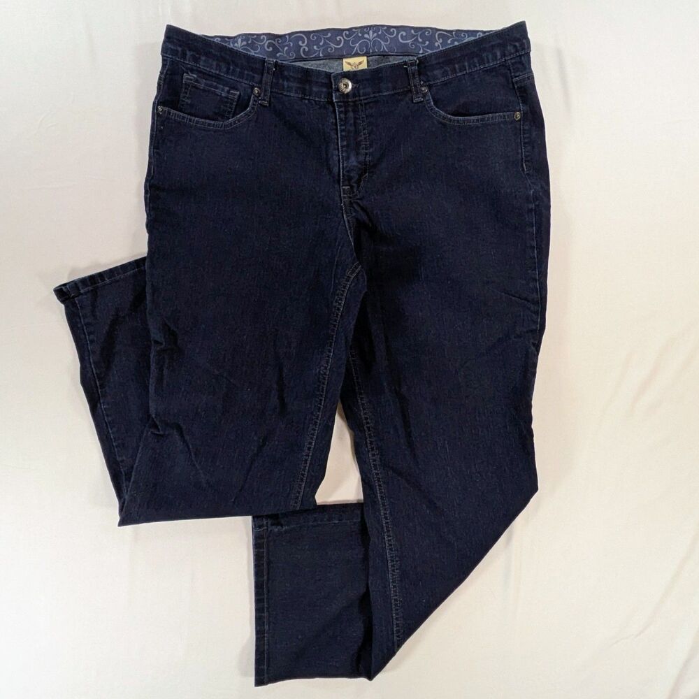 Faded Glory Women's Stretch Dark Blue Denim Wide Leg 20WP Jeans